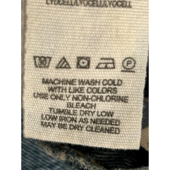 We The Free Jeans Womens 28 High Rise Destroyed Raw Hem Straight Crop Light Wash - Picture 8 of 12